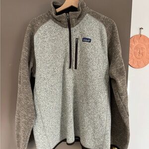 Patagonia Gray and Brown Quarter-Zip Pullover